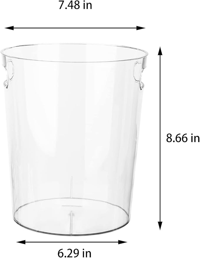 Anyoifax 2 Pack Clear Trash Can Small Garbage Can Plastic Wastebasket 1.5 Gallon Garbage Container Bin for Bathroom Office Bedroom Dorm Room Home Office Under Desk Kitchen - Clear and Grey