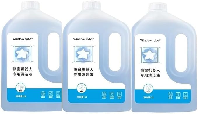 1 Liter Glass Cleaner for Compatible for Ecovacs W1PRO - Replacement Accessory for W920/W880 - Streak Free Glass Cleaner Winbot Cleaner High Efficiency Formula(3pcs)