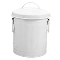 STOBOK Metal Desktop Storage Bucket Small Trash Can Lid Office Wastebasket for Living