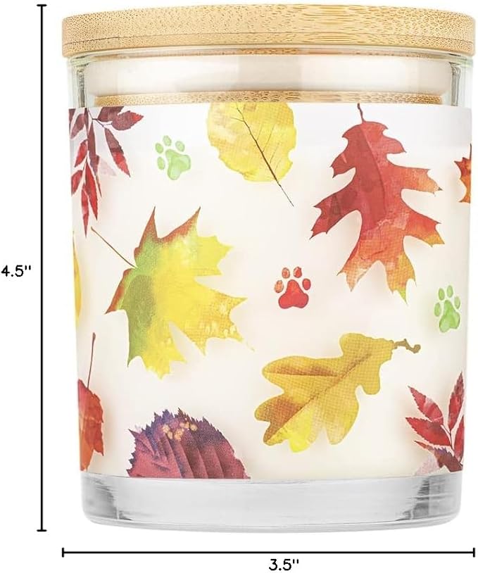 One Fur All Pet House Fall Candles Long Lasting Clean Burning Soy Wax Scented Candles for Pet Odor Falling Leaves 2 Pack