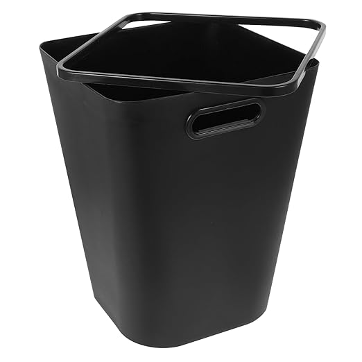 Large Plastic Trash Can Lid Simple Design Wastebasket for Bathroom Kitchen Living Room Bedroom Creative Garbage Bin for Home Organization