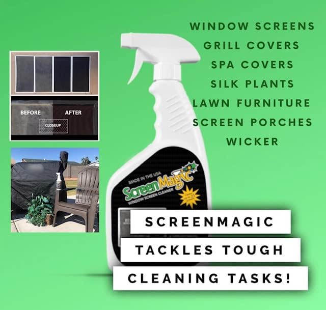 SCREEN MAGIC SM32T Screen Cleaner Spray - Trigger Sprayer For Windows &amp Doors - 2 Pack 32 Fl Oz Each