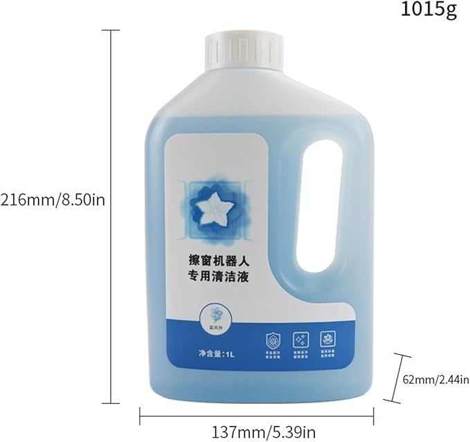 Glass Cleaning Agent Compatible with Ecovacs W1Pro W1S Pro W2 4L Window Cleaning Liquid Wiping Robot