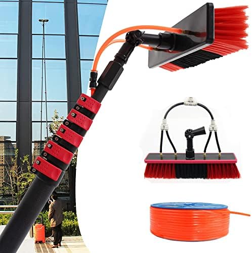 Glass Cleaning Brush Home Water Fed Telescopic Pole Kit Solar Panel Brush Rotating for Photovoltaic PanelWater Fed Telescopic Brush 3.6-10.8M Window Cleaning Pole Solar Panel Cleaning Equ