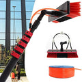 Glass Cleaning Brush Home Water Fed Telescopic Pole Kit Solar Panel Brush Rotating for Photovoltaic PanelWater Fed Telescopic Brush 3.6-10.8M Window Cleaning Pole Solar Panel Cleaning Equ