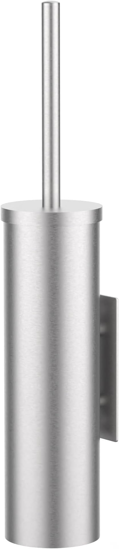Stainless Steel Toilet Brush and Holder Set Wall Mount Heavy Duty Toilet Bowl Brush Brushed Silver Toilet Bowl Brush Set with Long Handle for Bathroom and Farmhouse