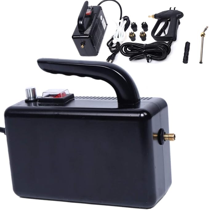 Steam Cleaner Handheld Pressurized Steam Cleaner Steamer Floor Carpet Steam Cleaning System 1600W 5 Bar with High Pressure Nozzle for Home Car Auto Patio Use (110V 1600W 5Bar Black)