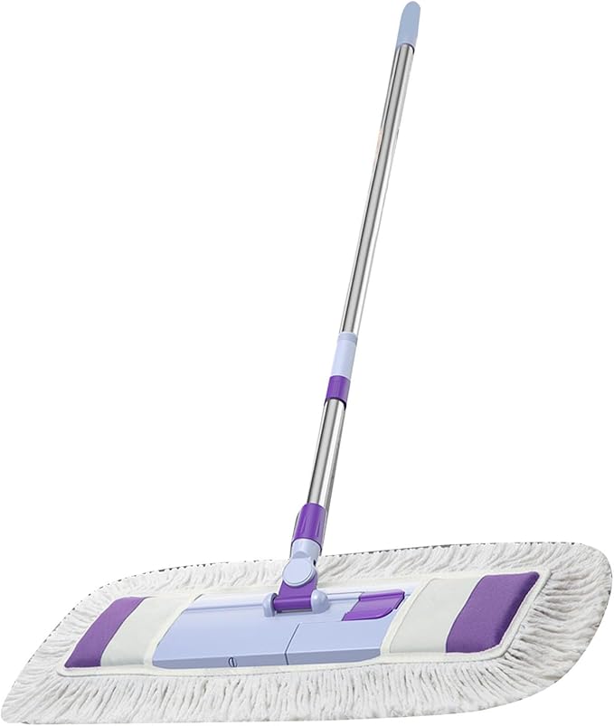 Flat Mop Floor Cleaner Innovative Efficient Dust Dirt Adsorption Flexible Head Dry Wet Mopping for Household Cleaning Stainless Steel Plastic Cotton Yarn 86 125cm