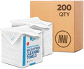 Microfiber Wholesale Bulk 16 x 16 All Purpose Towels Case Quantity (200 Count) | Large | No Fraying | High Density Microfiber | Zero Chemical Cleaner | Long-Lasting (White)