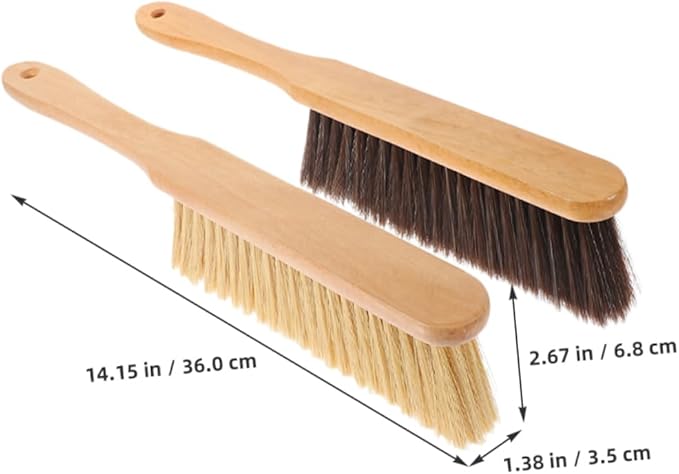 4pcs Wooden Hand Broom Handle Dust Brush for Deep Cleaning Beds Sofas and Furniture Efficient Upholstery Tool for Household Chores