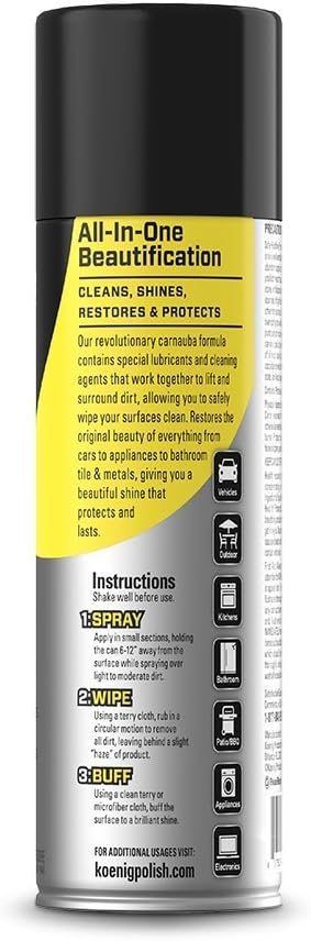 Koenig Spray Polish | Multipurpose Cleaner and Polish | Green-Based Polish Spray | Household Spray Polish and Cleaner | Multipurpose Polish for Home &amp Auto