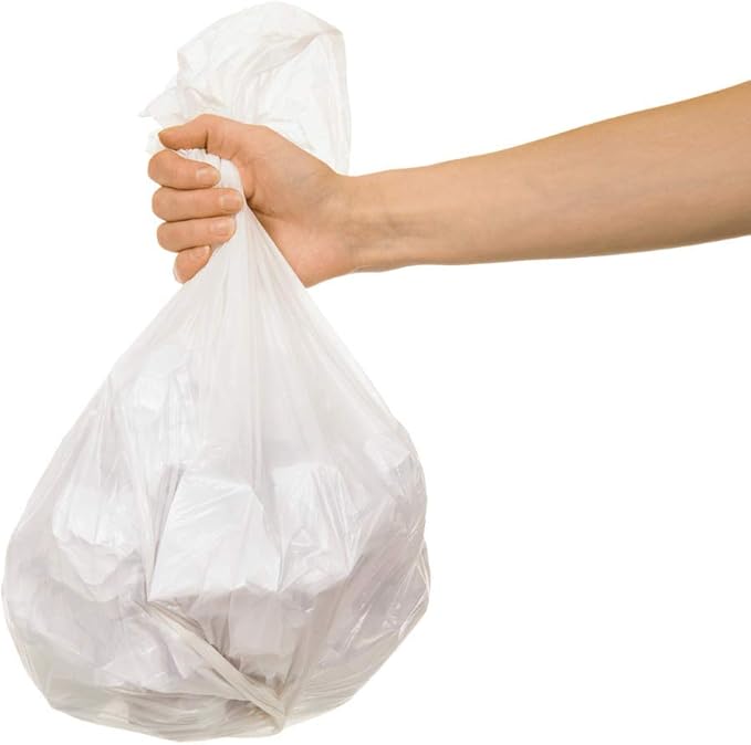 Karat Trash Bags [4-7 Gal - 1000 pc] | 6 Microns | Clear High Density Garbage Can Liners | 24 x 24
