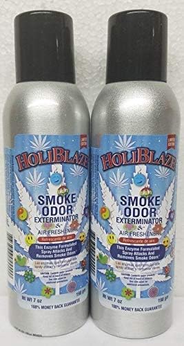 Smoke Odor Exterminator 198 gm/ 7 oz Large Spray Holiblaze Set of Two Cans.