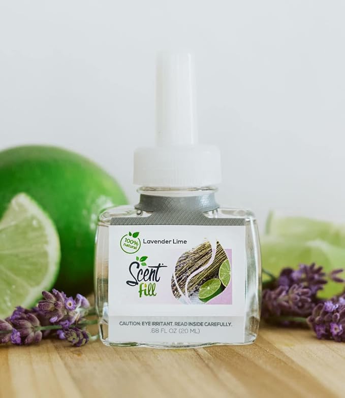 Scent Fill 100% Natural Lavender Lime Plug in Air Freshener Scented Oil Refills 3 Refills