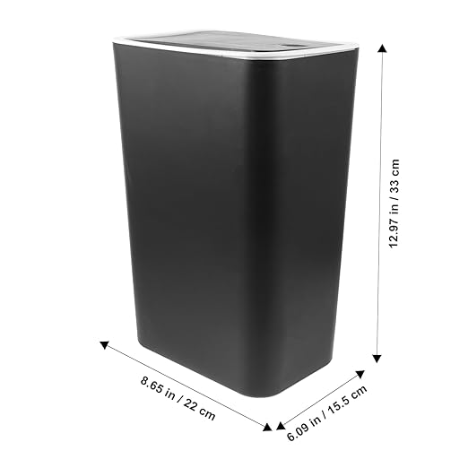 Bathroom Trash Can with Lid Press Top Garbage Can for Bedroom Kitchen and Office Lightweight Wastebasket with Design and Stylish Waste Container