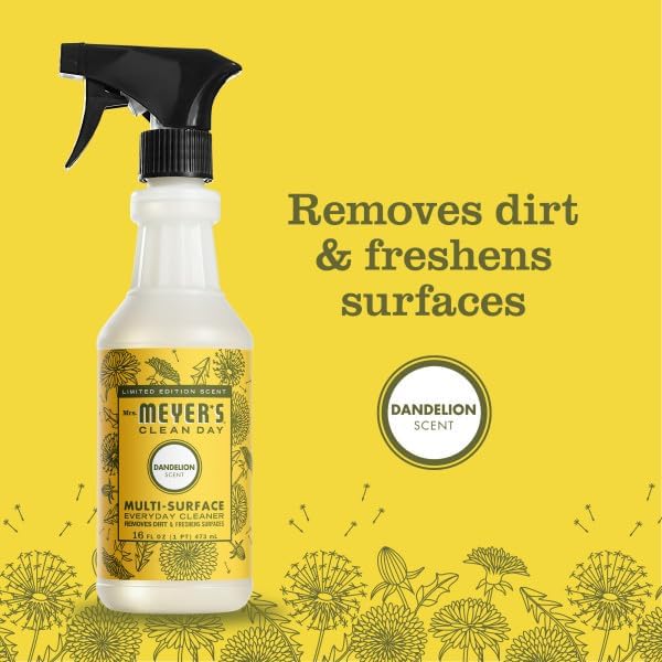 Mrs. MEYER'S CLEAN DAY Multi-Surface Everyday Cleaner Dandelion Scent 16 Fl Oz (Pack of 6)