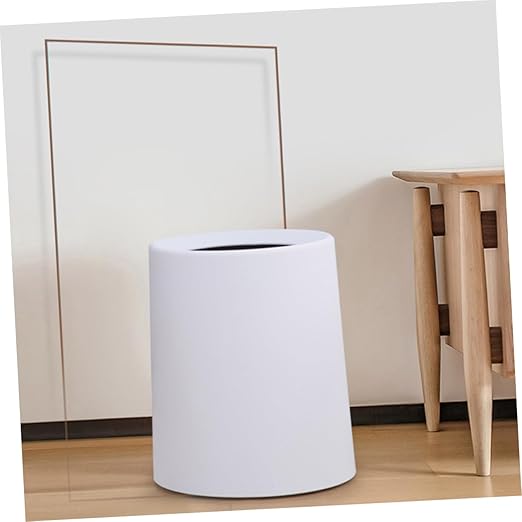 PRETYZOOM Household Wastebasket Frosted Open Trash Can for Bedroom and Living Plain Color Design for Office and Conference Rooms