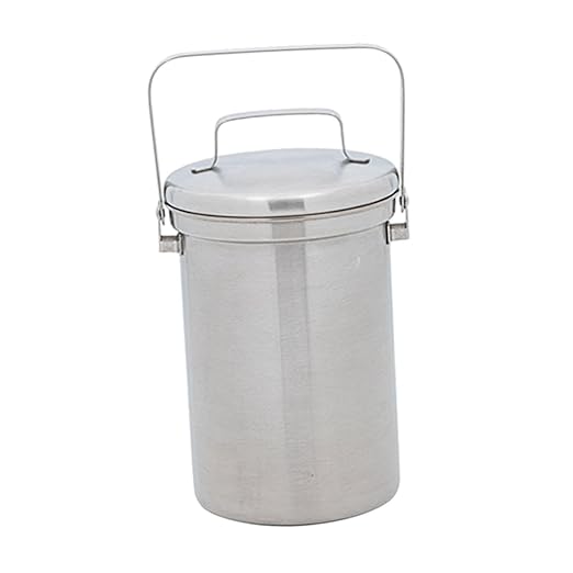 Small Trash Can Stainless Steel Wastebasket with Lid 3L Portable Tabletop Mini Waste Basket with Handle for Household Bedroom