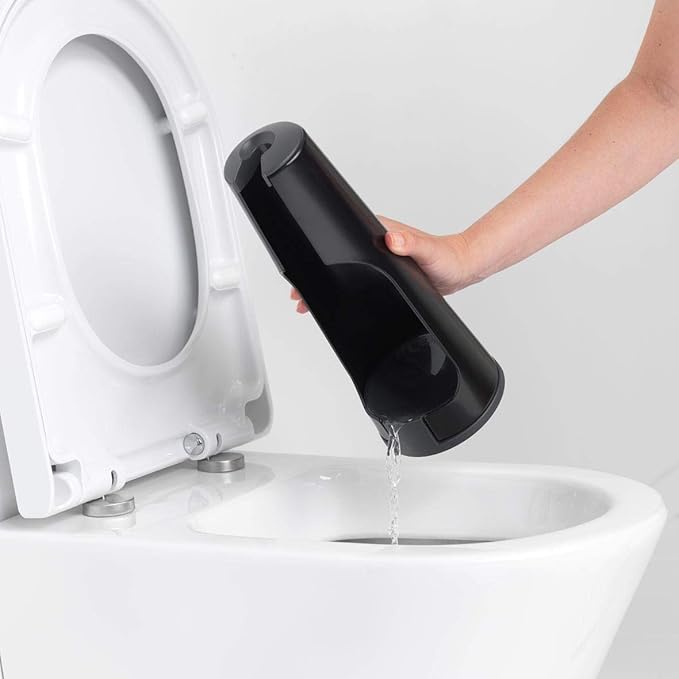 Brabantia ReNewToilet Brush &amp Holder Set (Matt Black) Free-Standing Non-Slip/Scratch Base Hygenic Discreet Toilet Bowl Cleaner (Pack of 2)