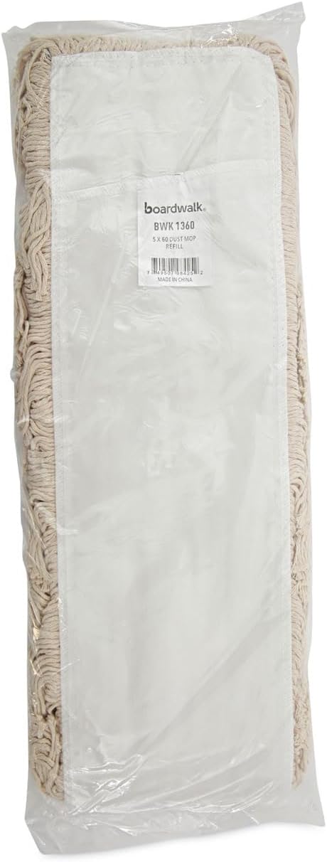 Boardwalk Industrial Dust Mop Head Hygrade Cotton 60w X 5d White