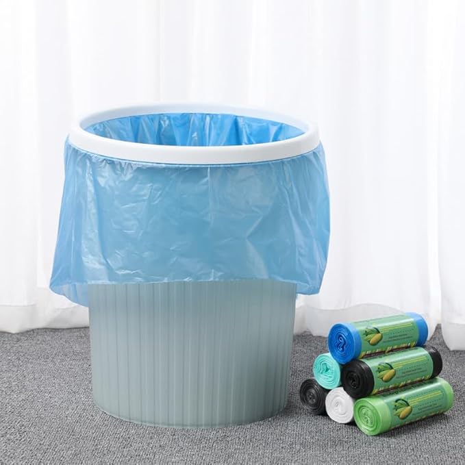 13 Gallon Biodegradable Trash Bags - 60x80cm Cornstarch Garbage Bags Heavy Duty &amp Leak-Proof Eco-Friendly Cleanup Bags for Kitchen Office Outdoor (5-Pack / 75 Counts Total)