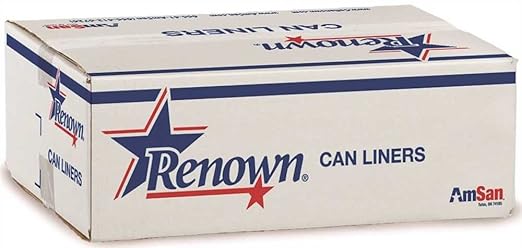 RENOWN GIDDS-REN15610-CA 56-Gallon Institutional Trash Can Liner Black 43X48 In. 22 Mic 25 Per Roll 6 Rolls Per Case - REN15610-CA
