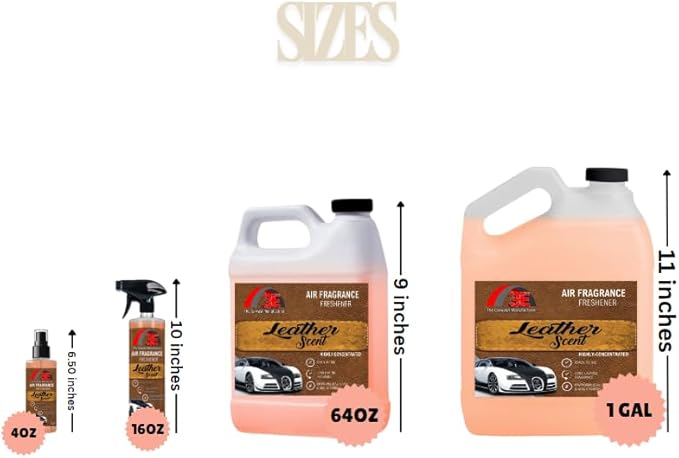 Premium Car Air Freshener with Leather Scent Highly Concentrated Long-Lasting Fragrance Just Like New Scent for Cars Trucks SUVs RVs &amp More 64 fl oz (Half Gallon)