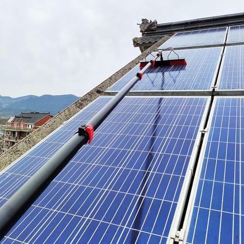 Glass Cleaning Brush Home Water Fed Telescopic Pole Kit Solar Panel Brush Rotating for Photovoltaic PanelExtendable Window Cleaning Pole Kit with Water Fed Brush 10.8M Solar Panel Cleaner f