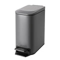 Cesun Small Bathroom Trash Can with Lid Soft Close Step Pedal 6 Liter / 1.6 Gallon Stainless Steel Garbage Can with Removable Inner Bucket Anti-Fingerprint Finish (Gray)