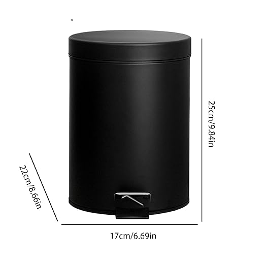 Trash Bin Waste Basket with Lid and Foot Pedal Stainless Shell Trash Can Slide-Out Inner Pail with Easy Clean Mechanism Waste Disposal Unit for Kitchen Bedroom Apartment Hotel Garage Dorm Car