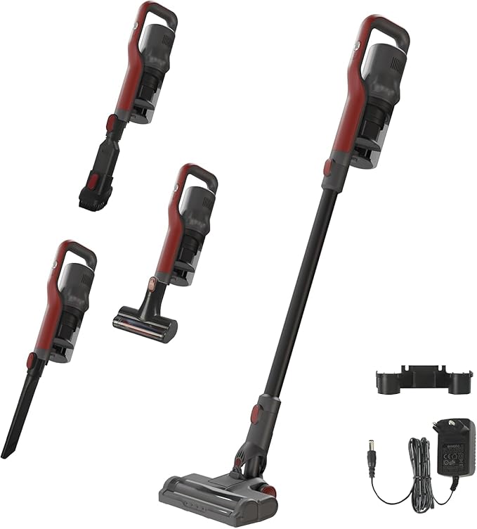 Günter&ampHauer Cordless Vacuum Cleaner 45KPa Stick Vacuum with Powerful Suction 40Mins Runtime Rechargeable 4-in-1 Handheld Vacuum Cleaner with Wall Mount Chargingfor HomeCarpetPet Hair(Black