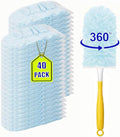 40 Count Duster Refills 360° Heavy Duty Duster Refills Compatible with Swiffer Duster Dusters for Cleaning Home Unscented Disposable Dusters (Blue) (2 Short Handle)