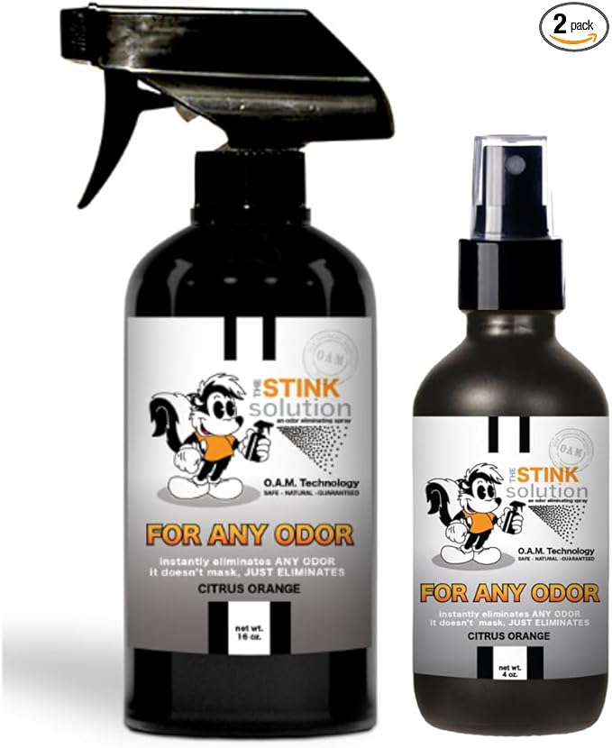 The Stink Solution Citrus Orange For Any Odor Eliminating Spray For Sweat Urine &amp Foul Odors. Safe To Spray On Clothes Furniture Mattresses Shoes &amp More. Works Instantly. - 1 16 oz &amp