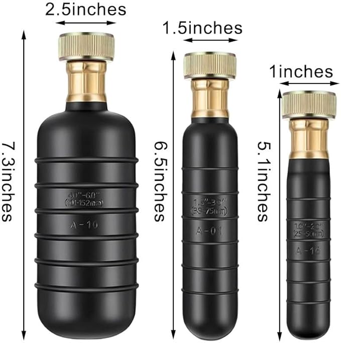 Drain Cleaning Bladder Set 3 Pieces Unblocks Tough Clogs High Pressure Water Stream for 1 to 6 Inch Pipes with 300cm Tube(green)