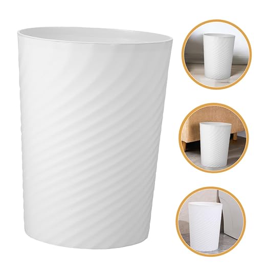 Plastic Trash Can Medium Wastebasket Bathroom Garbage Container Basket No Lid for Kitchen Office Bedroom Living