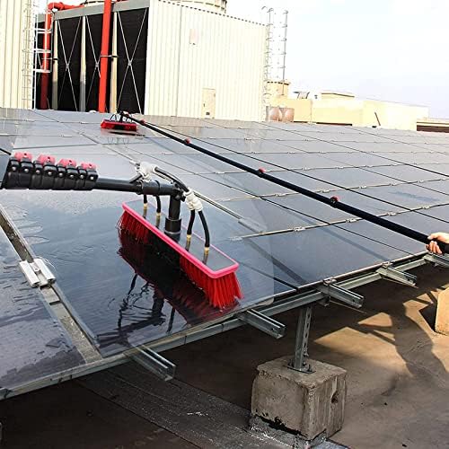 Glass Cleaning Brush Home Water Fed Telescopic Pole Kit Solar Panel Brush Rotating for Photovoltaic PanelWindows Cleaning &amp Trucks Water Fed Pole Kit Extendable Solar Panel Cleaning Brush C