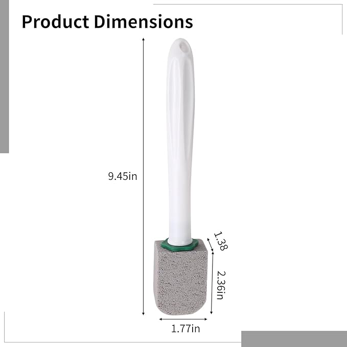 Toilet Bowl Pumice Stone Cleaner 10 Heads with 2 Handles Long Handle Removes Rust Hard Water Stains No Scratch for Cleaning