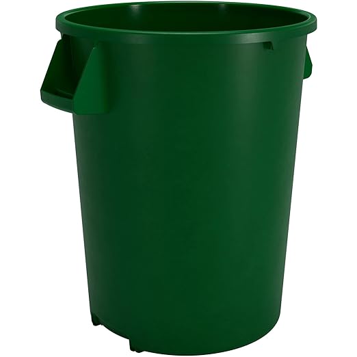 SPARTA Bronco 20 Gallon Trash Can Thick Polyethylene Bin NSF Certified Waste Container with Top Handles Bottom Handholds Reinforced Base and Stackable LLDPE 20 Gallon Green