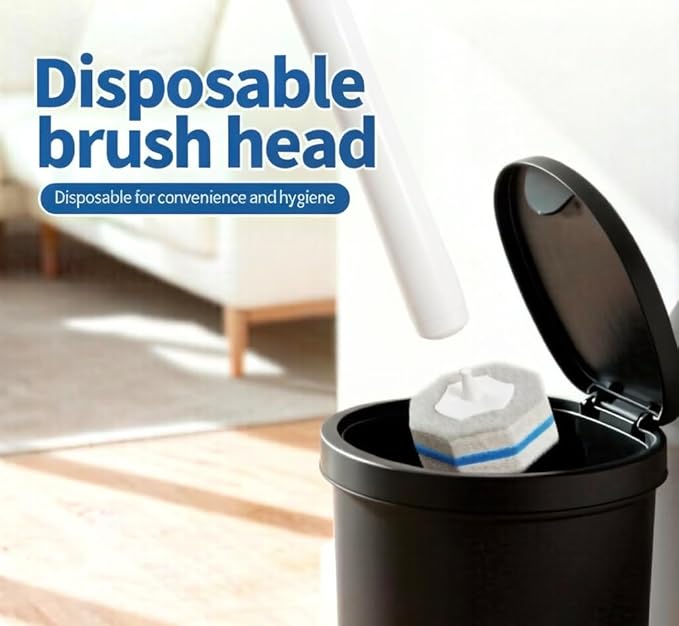 Disposable Toilet Brush Cleaning System with 50pcs Toilet Wand Refills for Clorox Most Toilet Brush HeadsWall Mounted Disposable Toilet Bowl Brush and Holder Set for Bathroom Cleaning