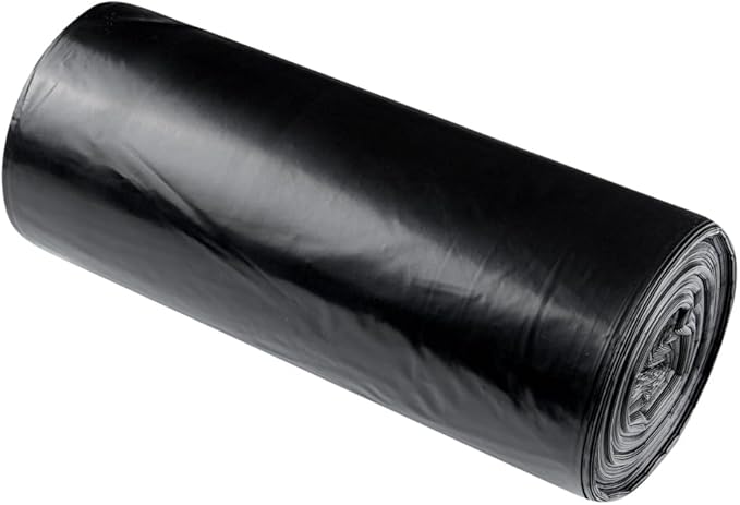 Restaurantware RW Clean 45 Gallon Trash Bags 100 Heavy-Duty Garbage Can Liners - Fits 40-45 Gallon Trash Cans Stretchable Black Plastic Bin Liners With Star Seal Bottom