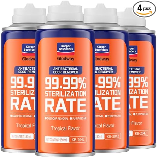 Glodway Air RefresherOdor Eliminator Remover SprayOdor RemoverTropical Flavor Long-Lasting Scent For HomeCouchMattressFurniture bathroomFabrics &amp Trash6 Ounce4 pack