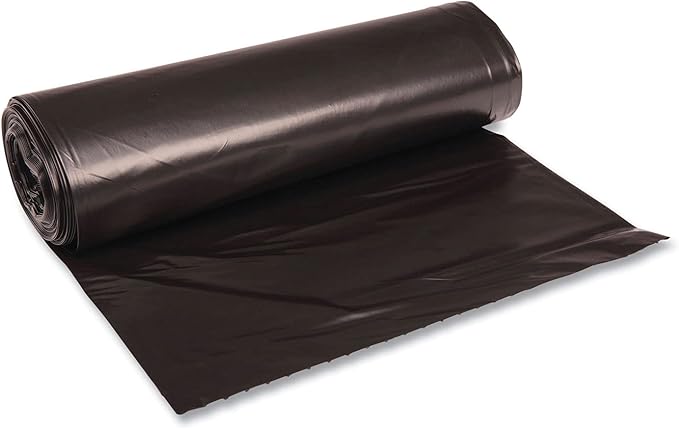 Recycled Low-Density Polyethylene Can Liners 60 gal 1.2 mil 38 x 58 Black Perforated 10 Bags/Roll 10 Rolls/Carton