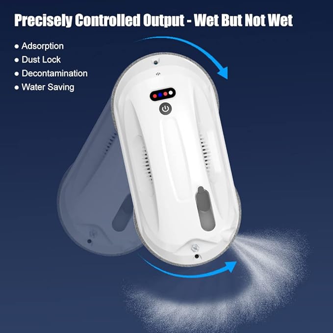 Robot Window Cleaner Smart Glass Cleaning Robotic App and Remote for Table High Windows Ceiling Magnetic