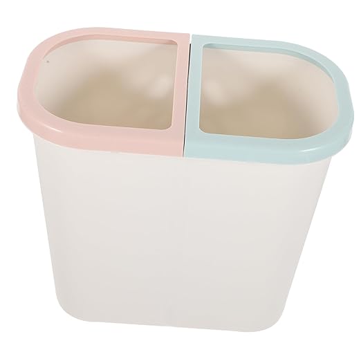 Plastic Trash Can Dual Compartment Bin for Home and Office Waste Management