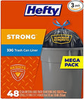 Hefty Trash Bags 33 Gallon 48 Count Xstrong33g