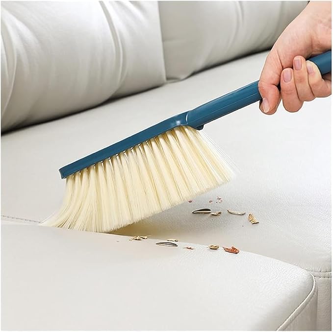 Whisk Broom Hand Held2pcs Bed Brush Soft Cleaning Brush Hand Broom Reusable Cleaning Tools Counter Duster Dusting Brush for Home Cleaning Long Handle dust Catcher(Blue)