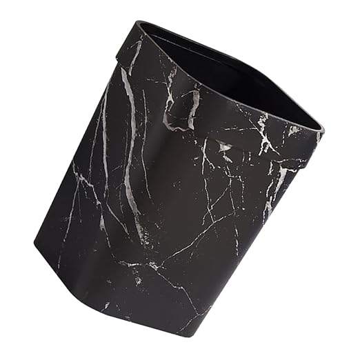 IMIKEYA Marble Small Square Trash Can Lidless Wastebasket with Non Slip Thick Base Compact Bathroom Garbage Container for Home Hotel Ktv Versatile Industrial Style