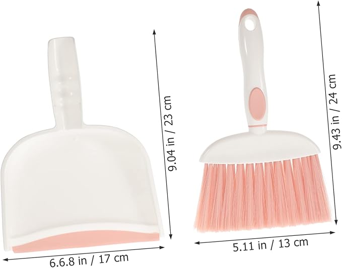 minkissy 3sets Portable Mini Dustpan and Broom Set Compact Household Cleaning Accessory for Adults Durable Plastic Dustpan and Brush for Home and Office Use