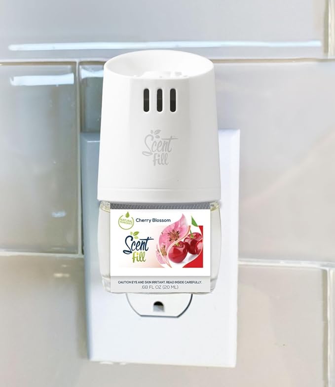 Scent Fill Cherry Blossom Plug in Air Freshener 4 Scented Oil Refills