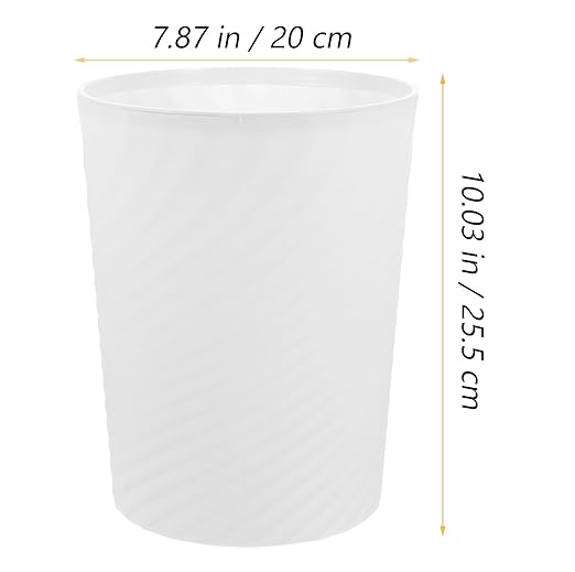 Plastic Garbage Can and Wastebasket 8L White PP Threadless Trash Bin for Home Kitchen Office 2pcs Simple Style Plastic Waste Container for Bathroom Bedroom Storage